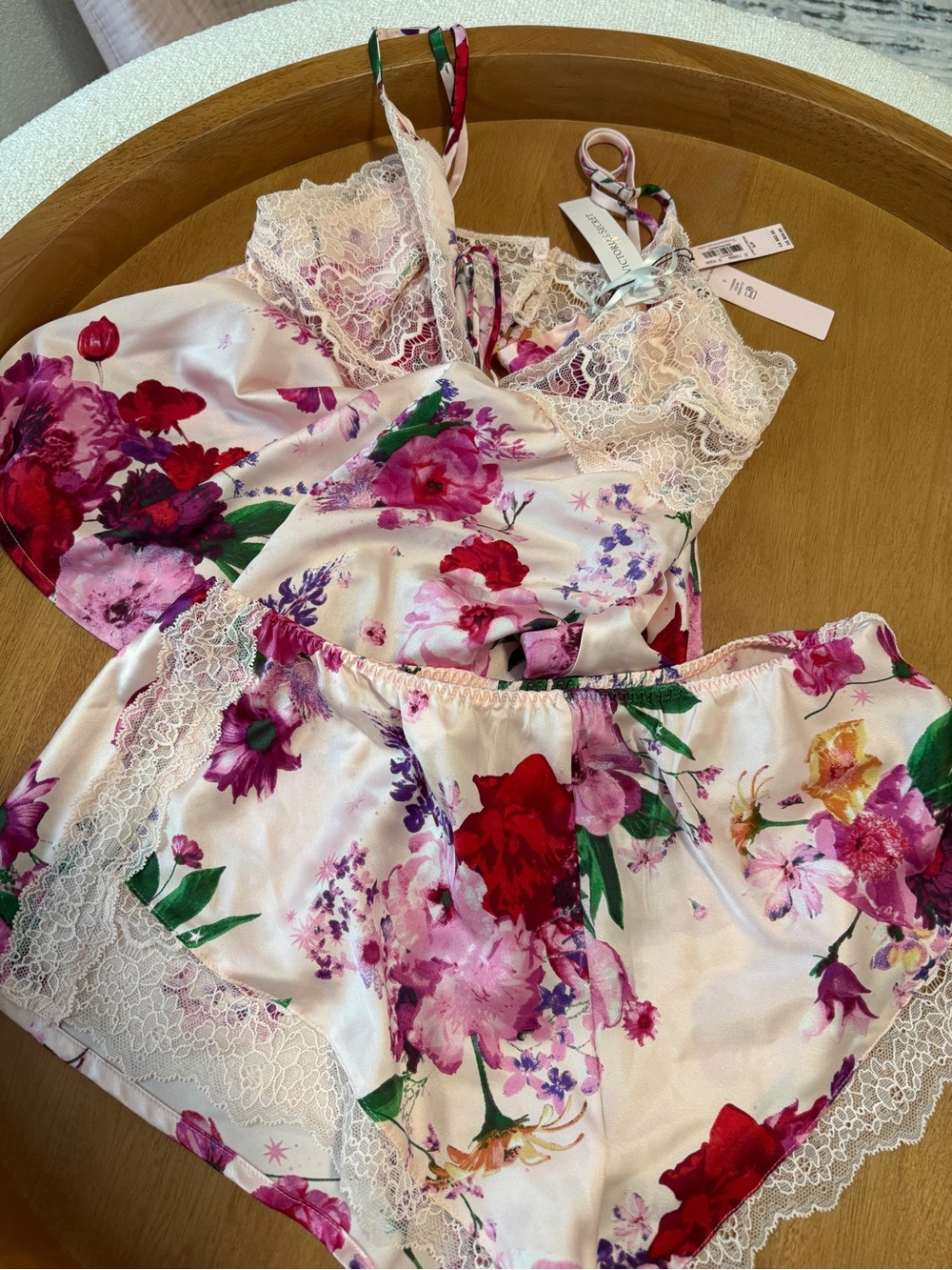 Victoria's Secret Pink Floral Lace Cami & Short Set - Picture 3 of 3